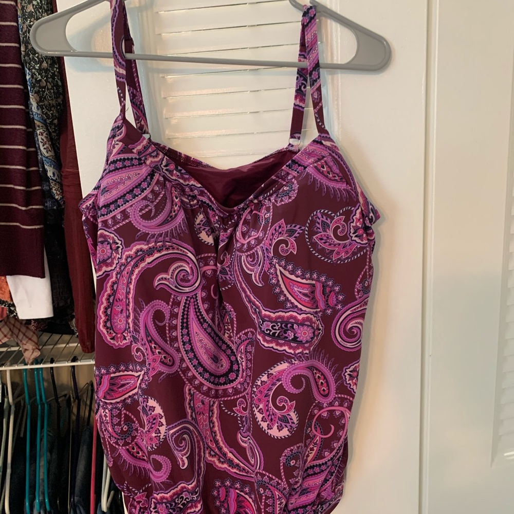 Women’s Lands End Purple Swim Top
